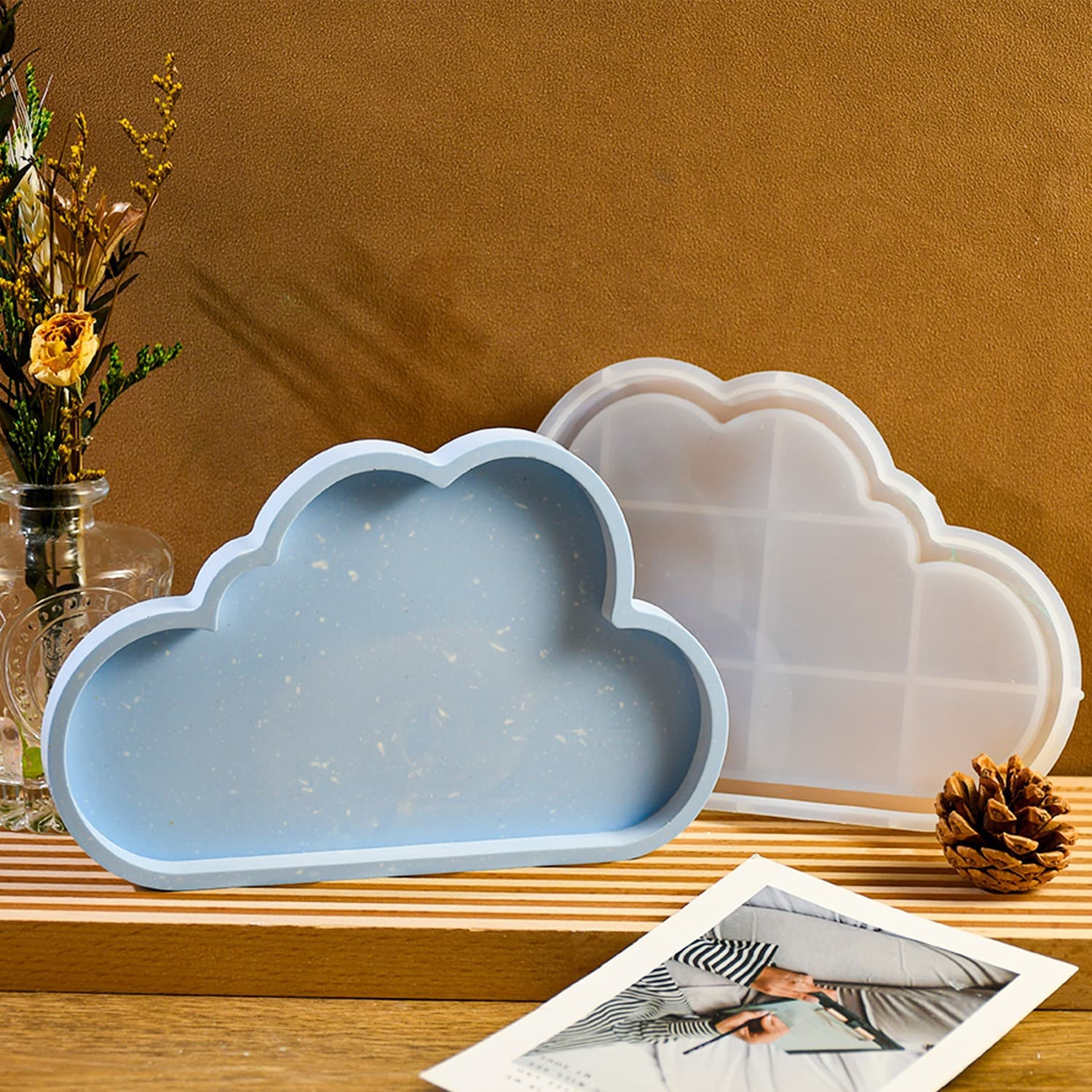 New DIY Epoxy Mold Mirror Cloud Dish Storage Silicone Mold INS Home Decorative Storage Mold