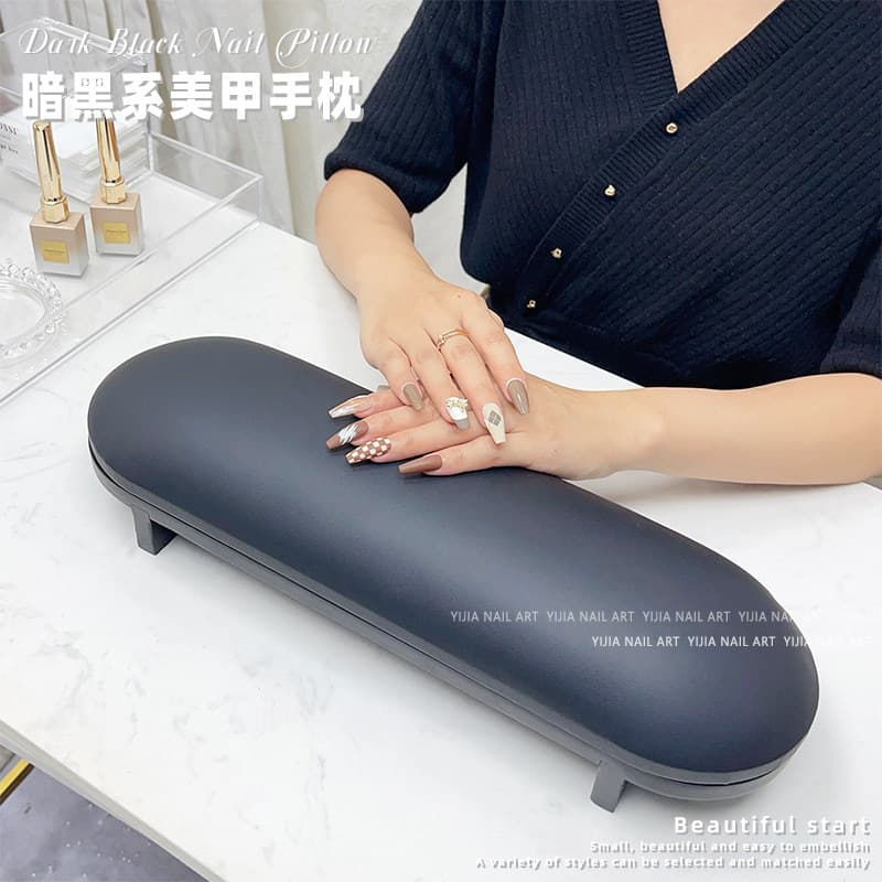 Medieval style dark manicure hand pillow set Russian style high solid wood light therapy machine hand rest Internet celebrity nail salon tools