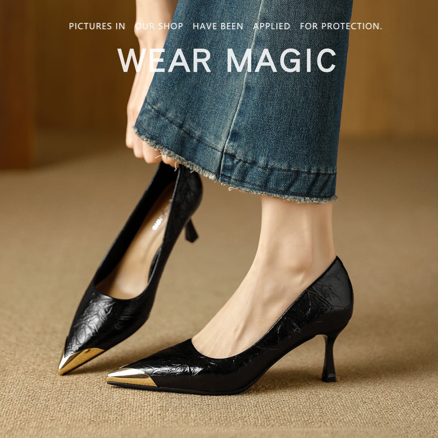 European and American Banquet High Heels Women 2026 Spring New Metal Toe Cap Pointed Toe Thin Heel Slip-On Lightweight Shallow Mouth Single Shoes