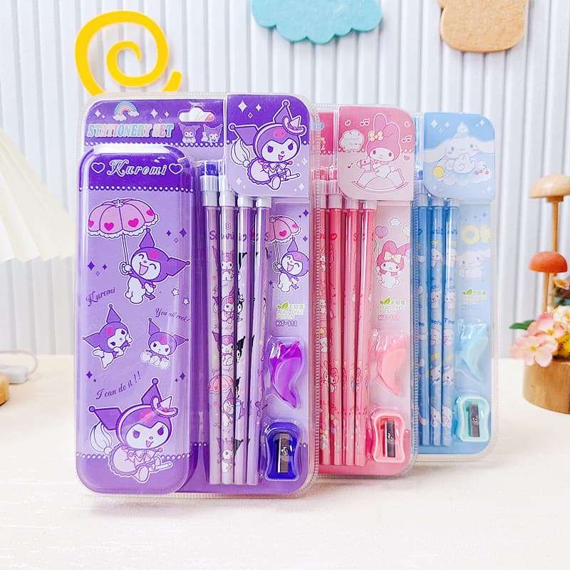 Sanrio Cartoon Stationery Set Gift Box, Creative Learning Supplies for Elementary School Students, Children's Birthday Gift, Stationery Prize