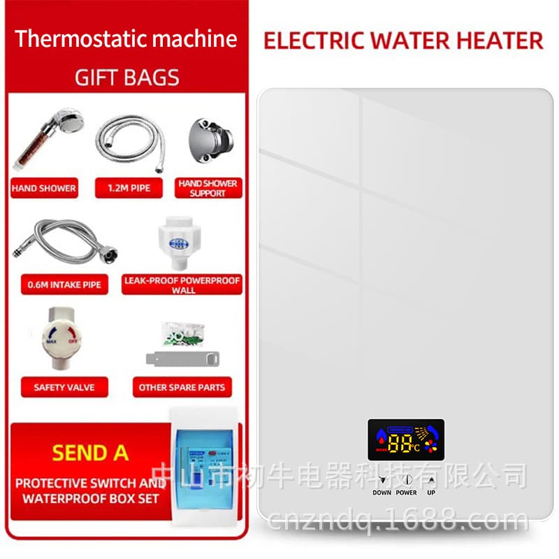 Cross-border Supply 110V Instant Electric Water Heater Small Household Salon Quick Heat Shower Bath Thermostatic Mini Tankless Water Heater