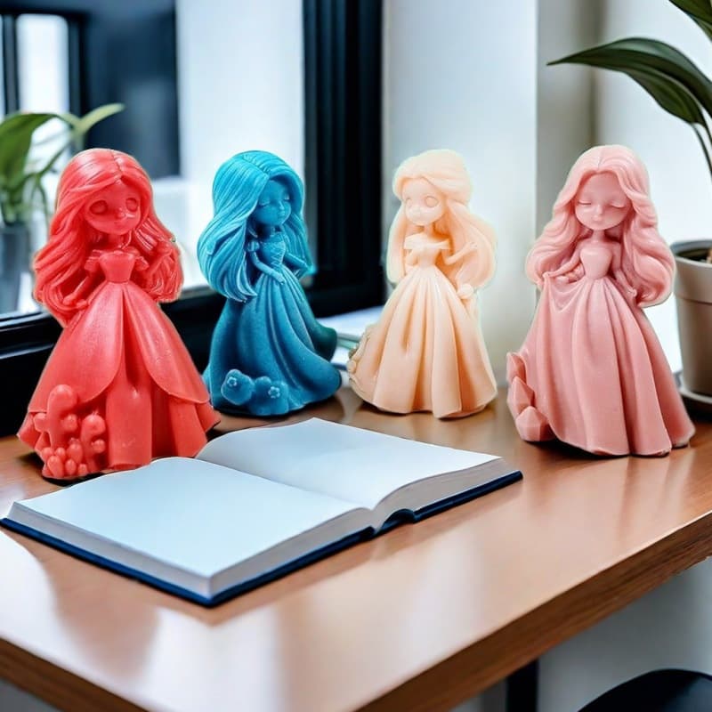 Long Hair Girl Plaster Mold Silicone Mold Sweet Princess DIY Scented Candle Mold Crystal Epoxy Mold Cross-border