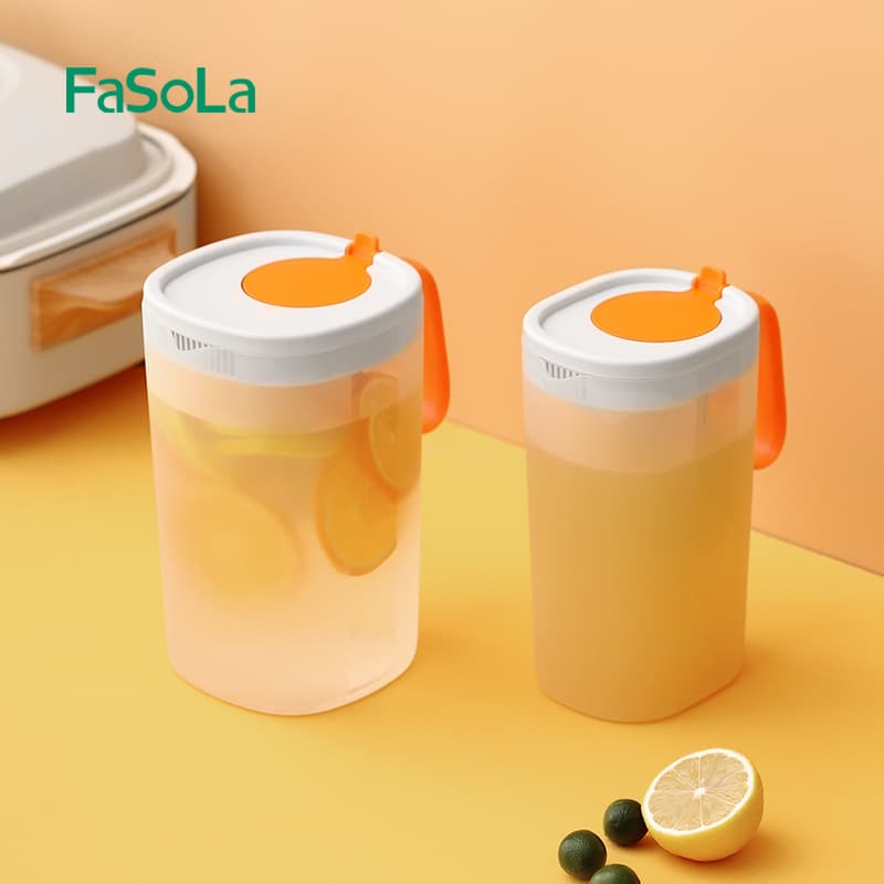 Fasola Refrigerator Cold Water Kettle Large Capacity Tea Cup Household Water Bottle Plastic Cold Water Kettle Juice Tea Beverage Bucket