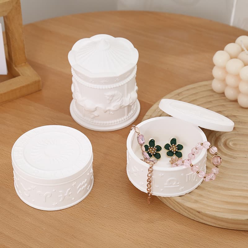 DIY Crystal Epoxy Plaster Storage Jar Mold, Round Embossed Striped Storage Box, Cement Flower Pot, Silicone Aromatherapy