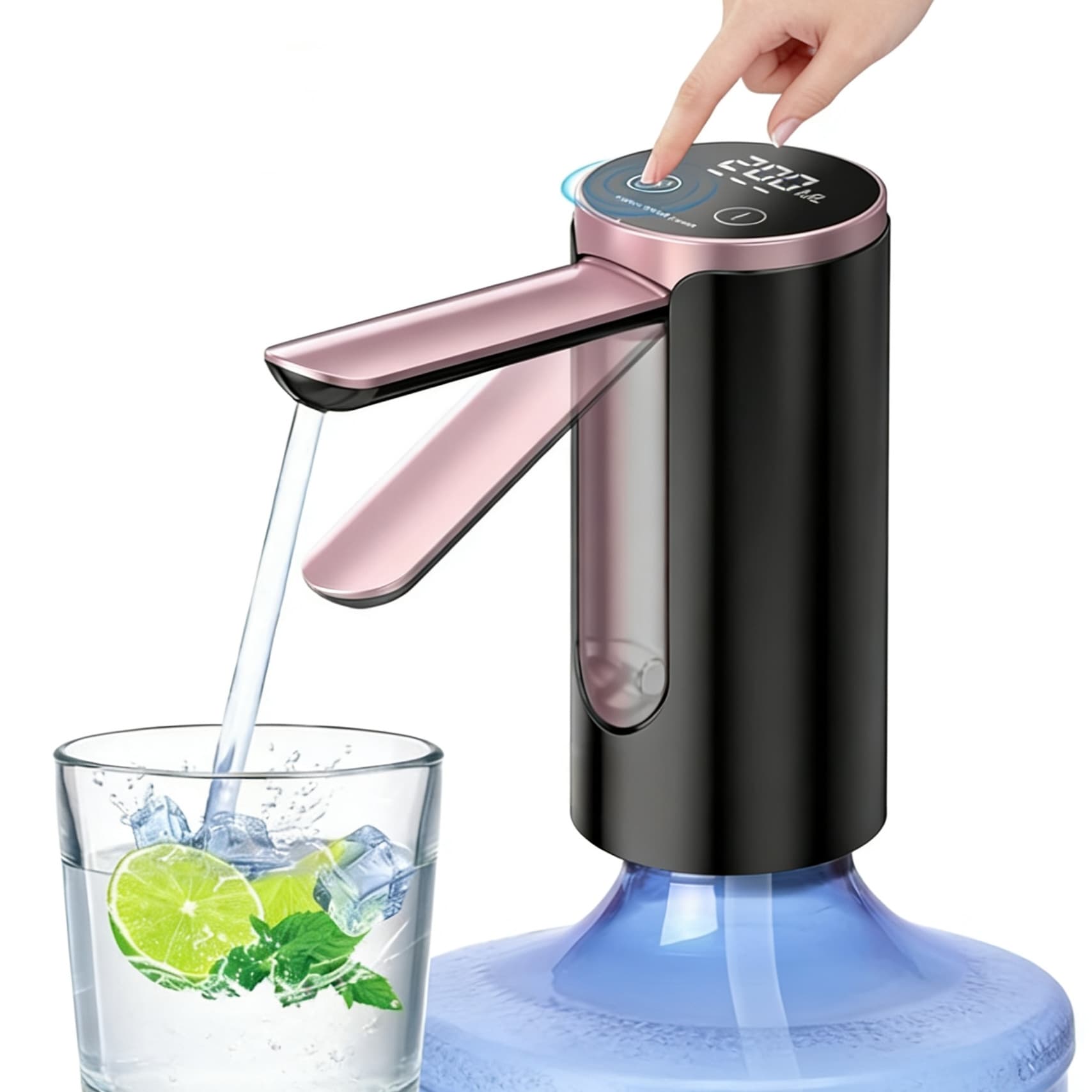 Foldable Electric Charging Automatic Water Pump Bucket Water Dispenser Touch Display Quantitative Output Non-Smart ABS Body