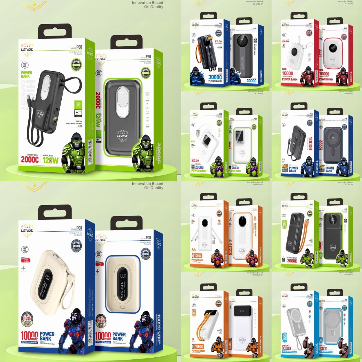 Cross-border 22.5W Fully Compatible Super Fast Charging Power Bank 20000mAh Large Capacity Wireless Charging Mobile Power Wholesale