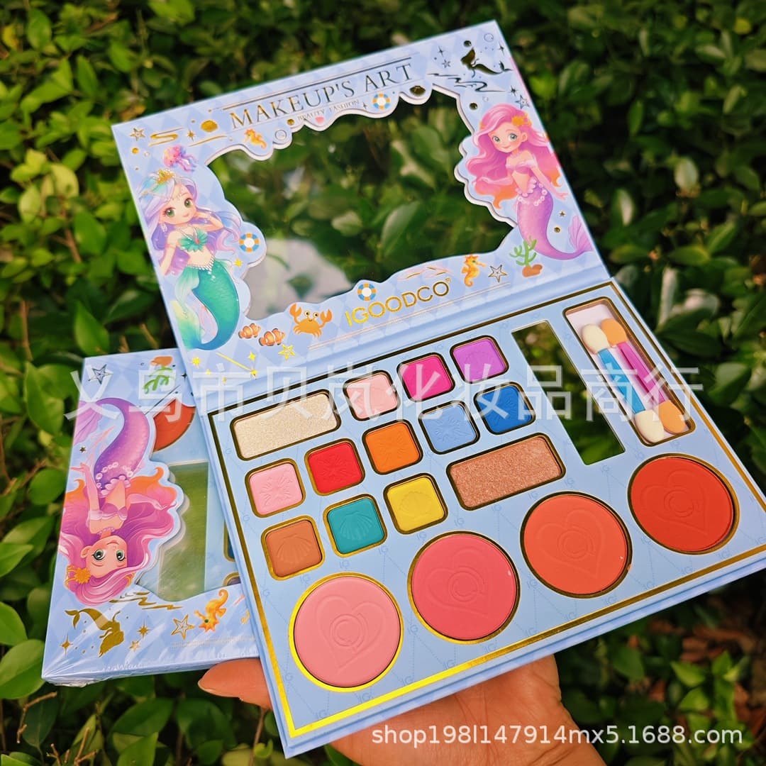 New Cross-Border Trade 17-Color Eyeshadow Makeup Book with Shimmer, Matte, Glitter, Lipstick Flip Page, COS Makeup Palette