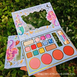 New Cross-Border Trade 17-Color Eyeshadow Makeup Book with Shimmer, Matte, Glitter, Lipstick Flip Page, COS Makeup Palette