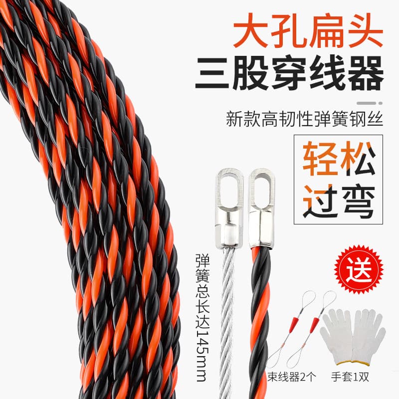 Cable puller, electrician's cable puller, wire mesh cable, concealed cable, conduit, conduit pipe