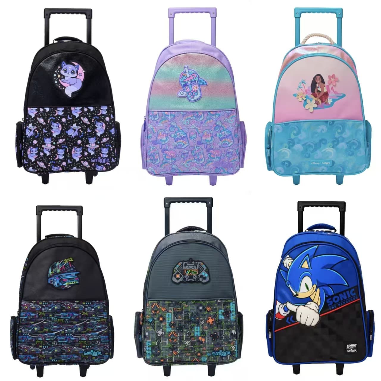 Australian smiggle large trolley schoolbag can carry primary school students trolley schoolbag children's travel backpack