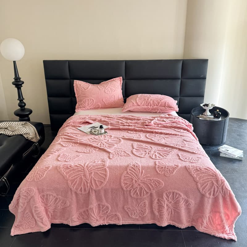 Cross-border Taffeta Solid Color Jacquard Multi-functional Throw Blanket Butterfly Design Small Blanket Gift Nap Blanket