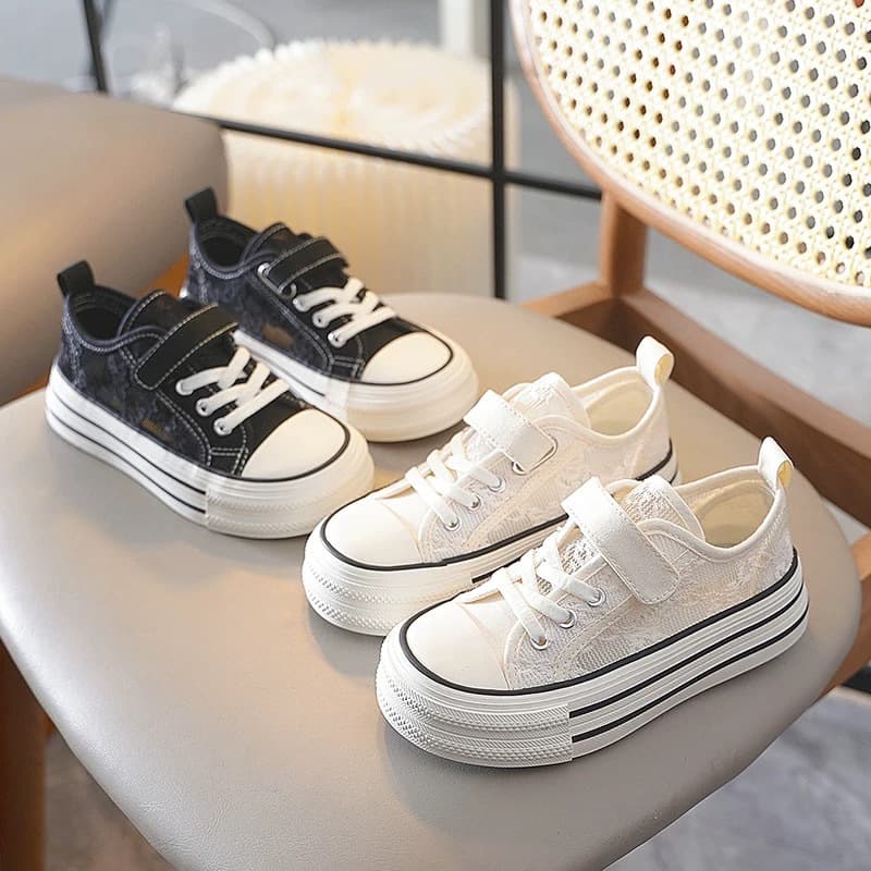 Breathable Children's Canvas Shoes Single Mesh Boys Shoes 2026 Summer New White Shoes Girls Baby Soft Sole Shoes