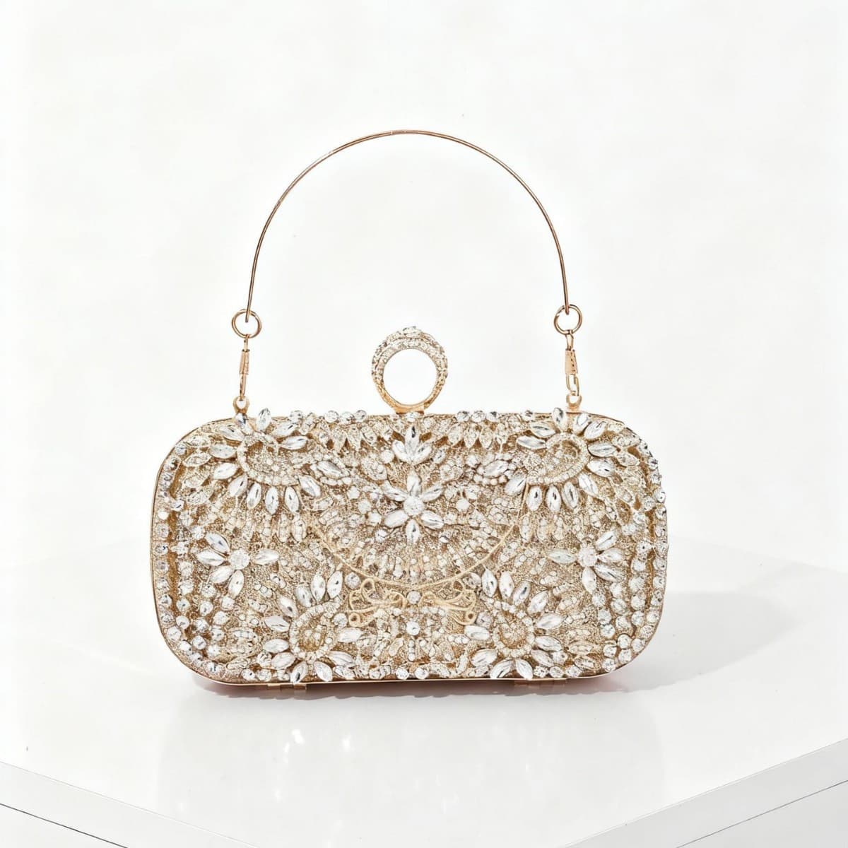 Cross-border popular diamond-encrusted alloy dinner bag, high-end luxury European and American party banquet bag, clutch bag, versatile dress bag