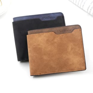 Men's Wallet, Cross-Border Matte Waterproof Short Wallet, Fashion Casual PU Card Holder