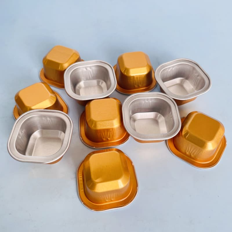 Small capacity salad dressing, barbecue sauce, jam, condiment packets sealed tin foil cups, exquisite chili sauce tasting cups with lids