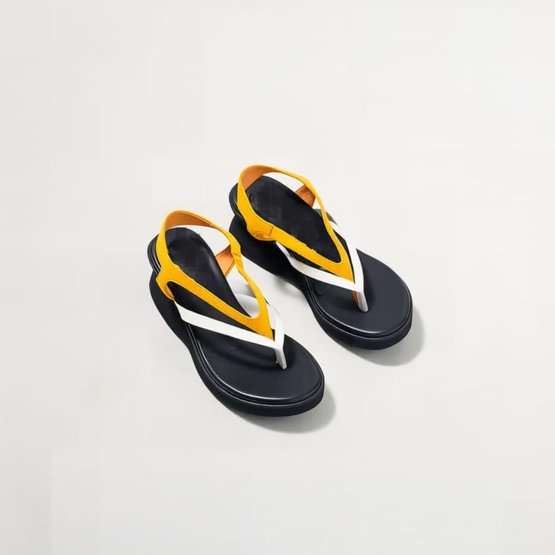 Beihuo Korean style double thin strap thick-soled flip-flops for women 2026 summer new flip-flops fashionable non-tiring sandals