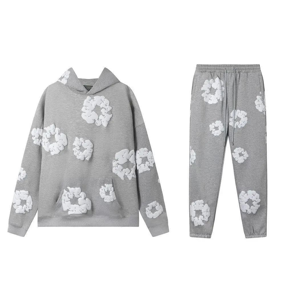 New European and American Style Foam Print Hoodie and Pants Set, Hooded Sweatshirt Set for Spring and Autumn, Wholesale in Stock