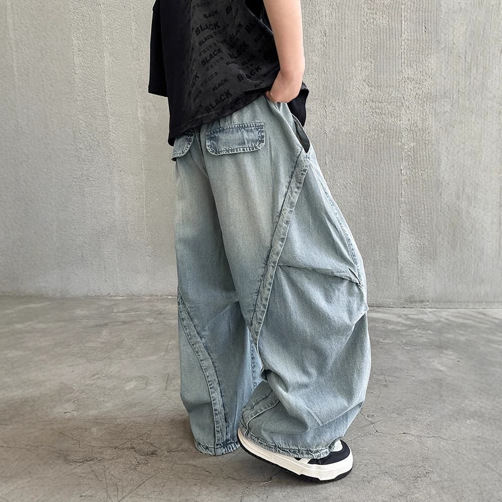 Boys' pants summer thin section 2026 new medium and large children's summer wear Tencel anti-mosquito jeans boys summer trend