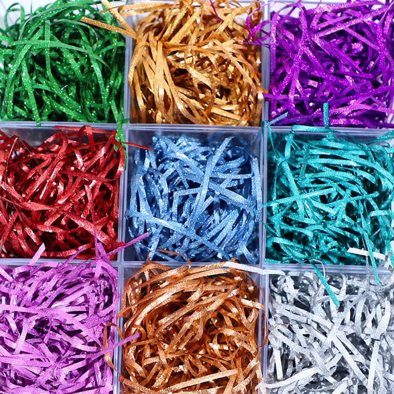 Manufacturer Wholesale Multiple Gram Weights Black Tinsel Thread Paper Thread Birthday Wedding Souvenir Candy Box Filling Raffia