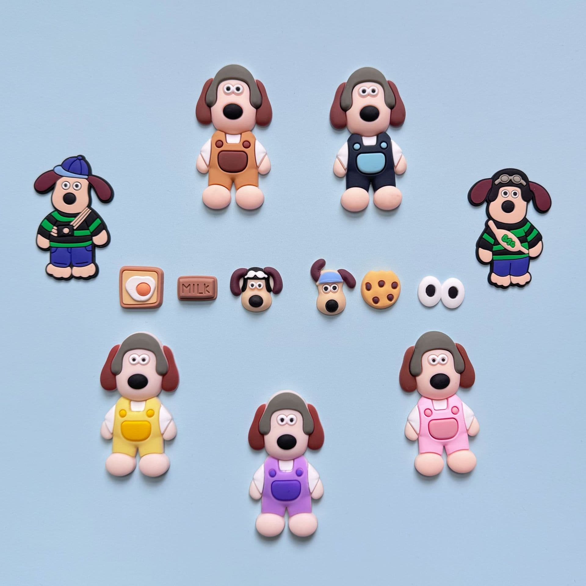 Palmer Dog PVC soft rubber accessories, phone case accessories, shoe decorations, shoe buckles, DIY soft rubber stickers, factory stock products.