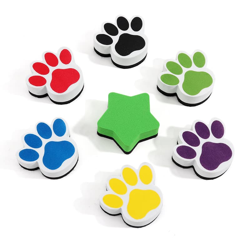 Magnetic EVA Felt Board Eraser Composite Dog Paw Shape Cartoon Design Whiteboard Cleaner Non Import Brand Other Size 5.1*5.4*2cm