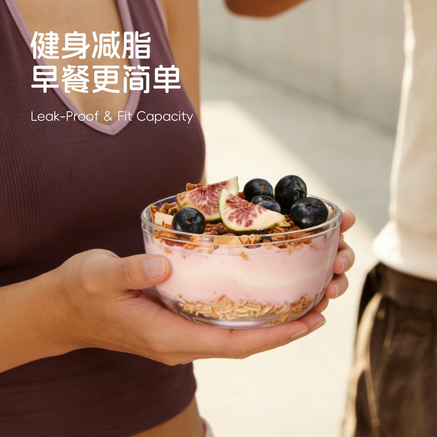 Breakfast Cup Yogurt Bowl Overnight Oats Cup with Lid and Spoon, Portable Smoothie Cup for Work and On-the-Go, Cereal Cup Fruit Bento Box