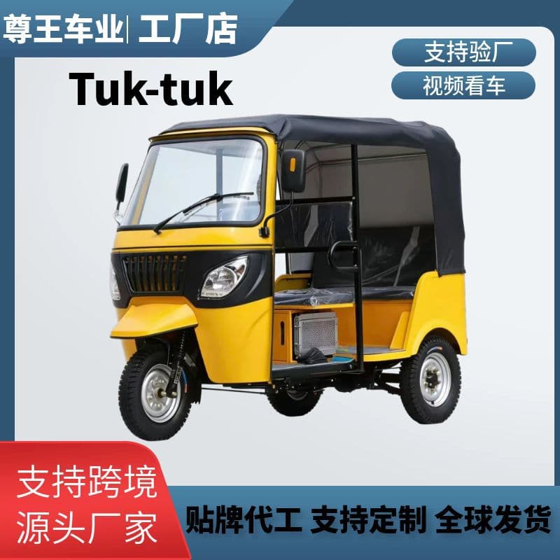 Custom Cross-border Tuk-tuk Sightseeing Vehicle for Park, Factory, and Campus Internal Commuting, Direct Supply from Manufacturer for Export