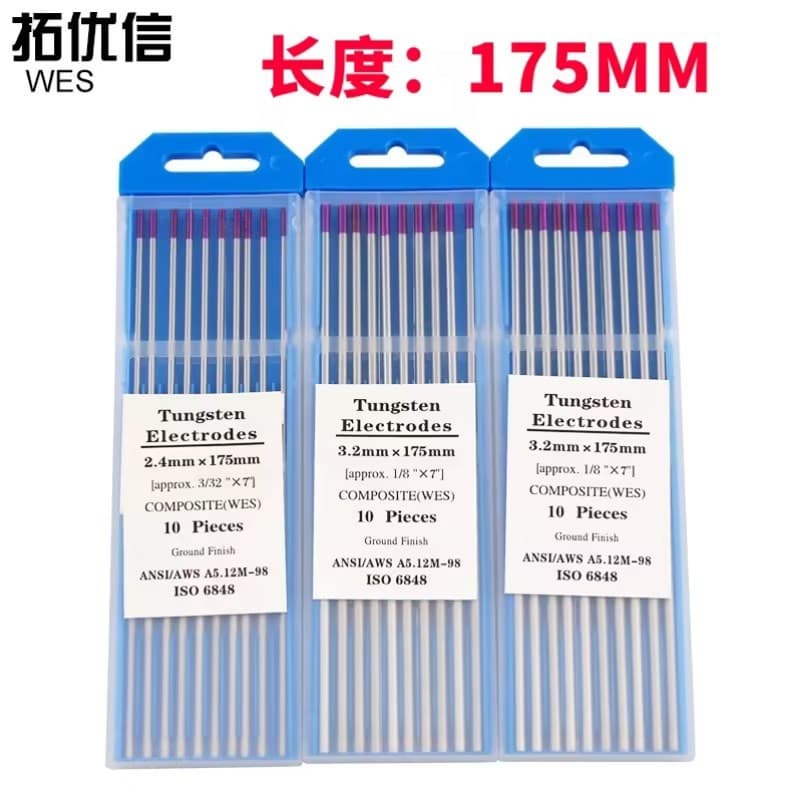 WES Zirconium Tungsten Electrodes Purple Tip Tungsten Needles 1.0/1.6/2.0/2.4/3.0/3.2/4.0*175mm