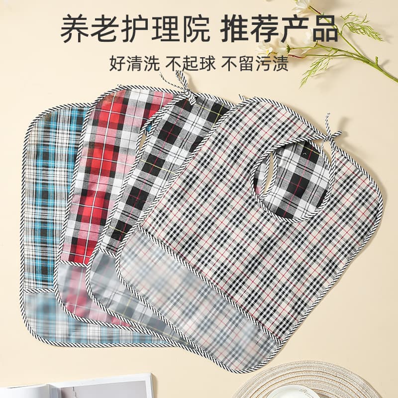 Large Adult Bib for Elderly Waterproof Eating Bib Senior Dining Apron Adult Meal Bib Drool Bib Wholesale