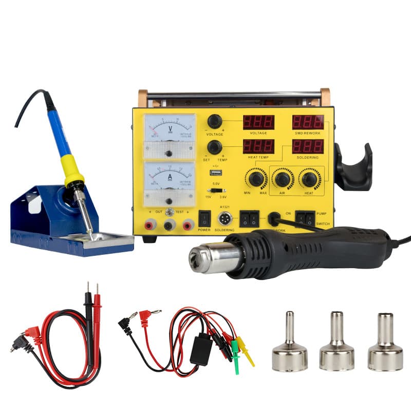 919D Hot Air Rework Station Soldering Station Five-in-One Digital Display Soldering Gun Electric Soldering Iron with Regulated Power Supply High Wind Power