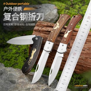 Composite Steel Folding Knife, Outdoor Folding Knife, Portable Multifunctional Camping Home Fruit Knife, Cross-Border Best Seller