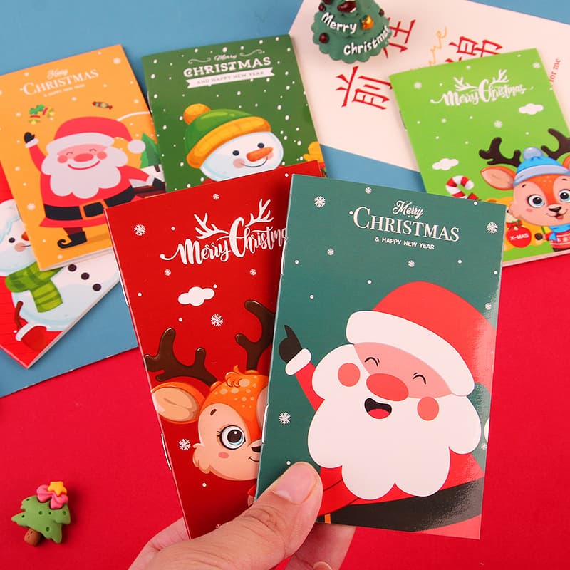 Cartoon Christmas Mini Notebook Portable Pocket Notepad Student Children Holiday Small Gift Christmas Gift Wholesale