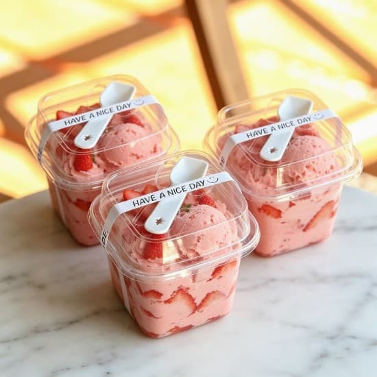 Square mousse cake packaging box with spoon, dessert stall packaging cup, transparent Western dessert box, commercial baking