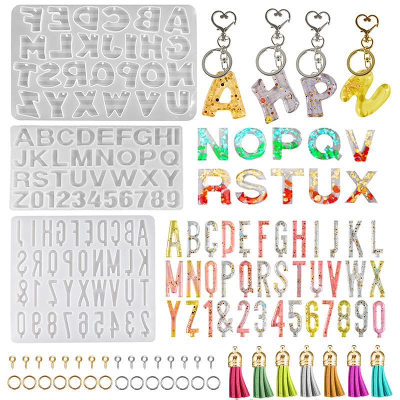 Crystal Drip Glue 26 English Letters Numbers Molds 12 Full Version English Letter Molds Resin Silicone
