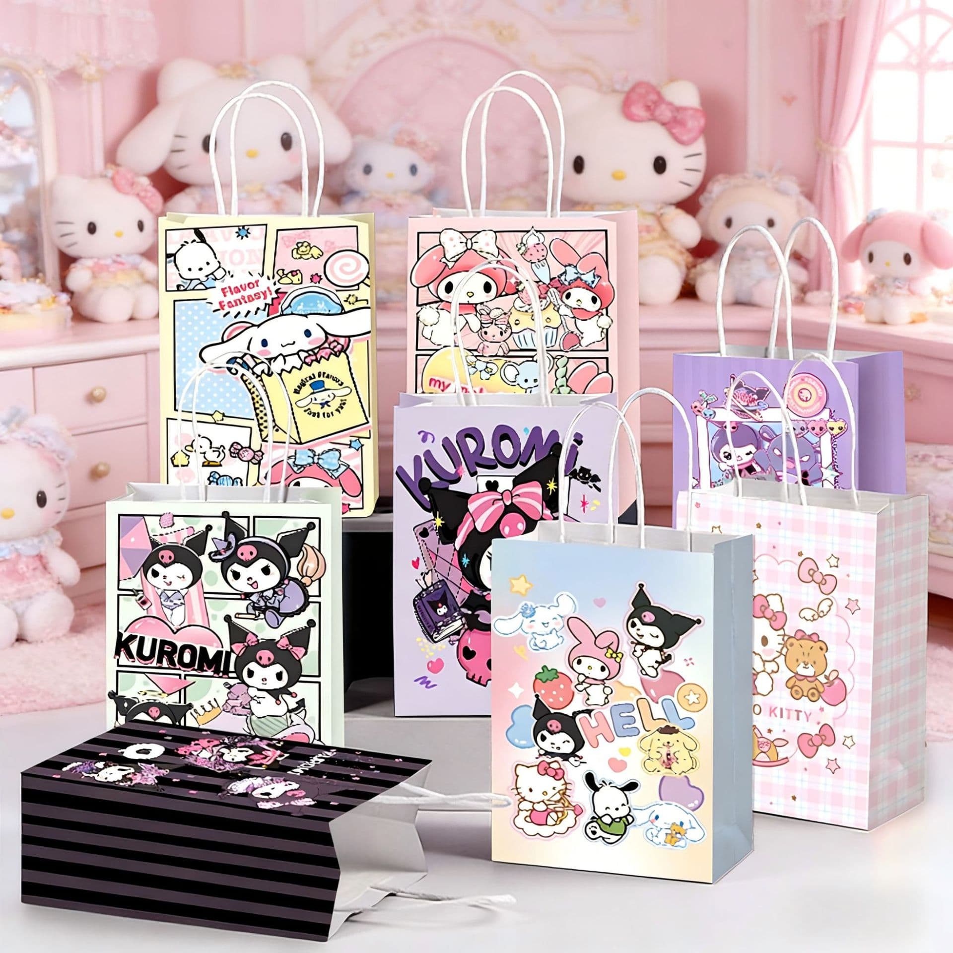 Hello Kitty Tote Bag, Sanrio Children's Birthday Gift Bag, Graduation Banquet Gift Wrapping Paper Bag