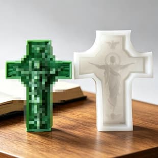 Artistic Cross Figure Silicone Candle Mold, DIY Aromatherapy Candle Plaster Decorative Craft Cement Mold