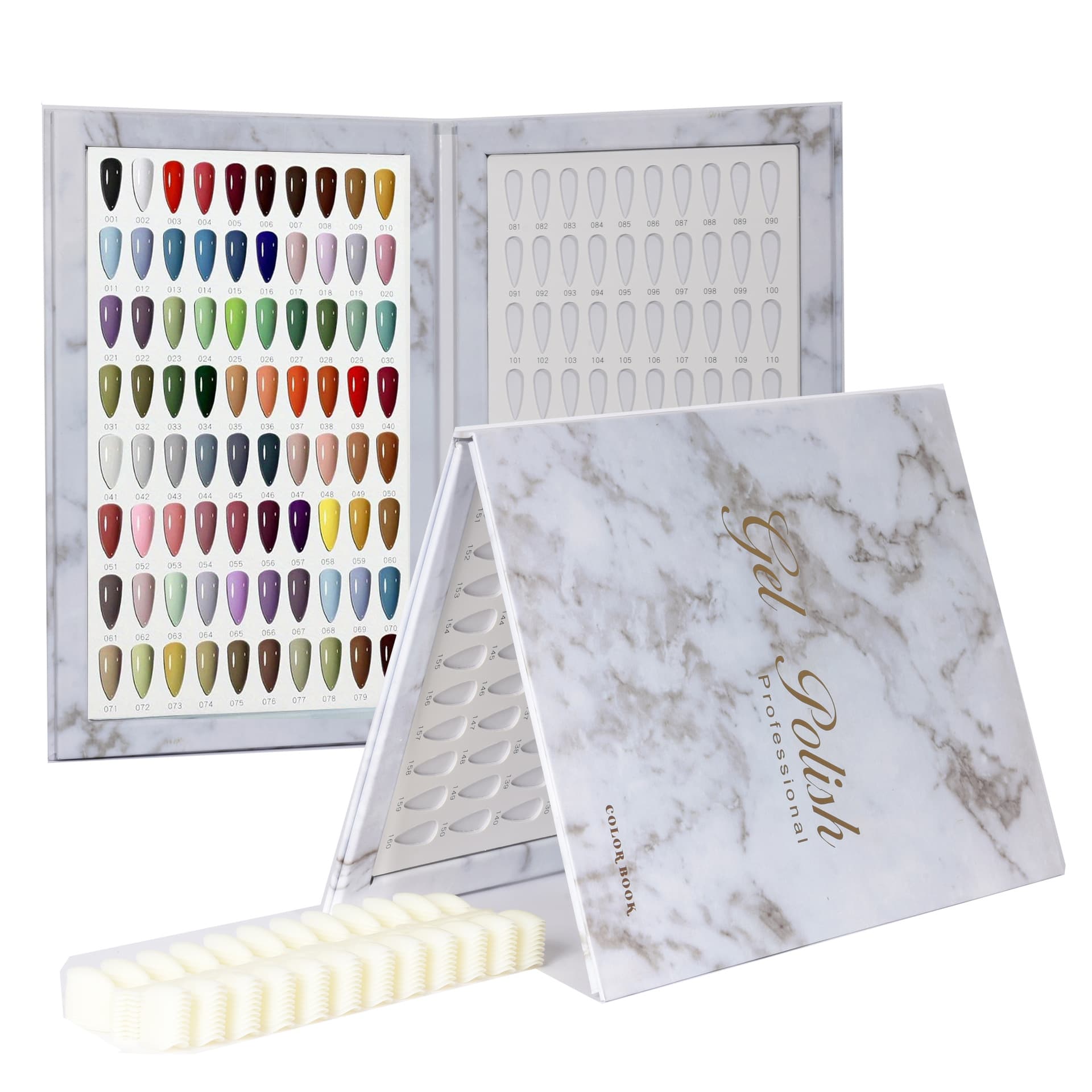 Manicure tools wholesale photo frame display board marble display card rack dustproof nail polish glue color card board 160 colors 216