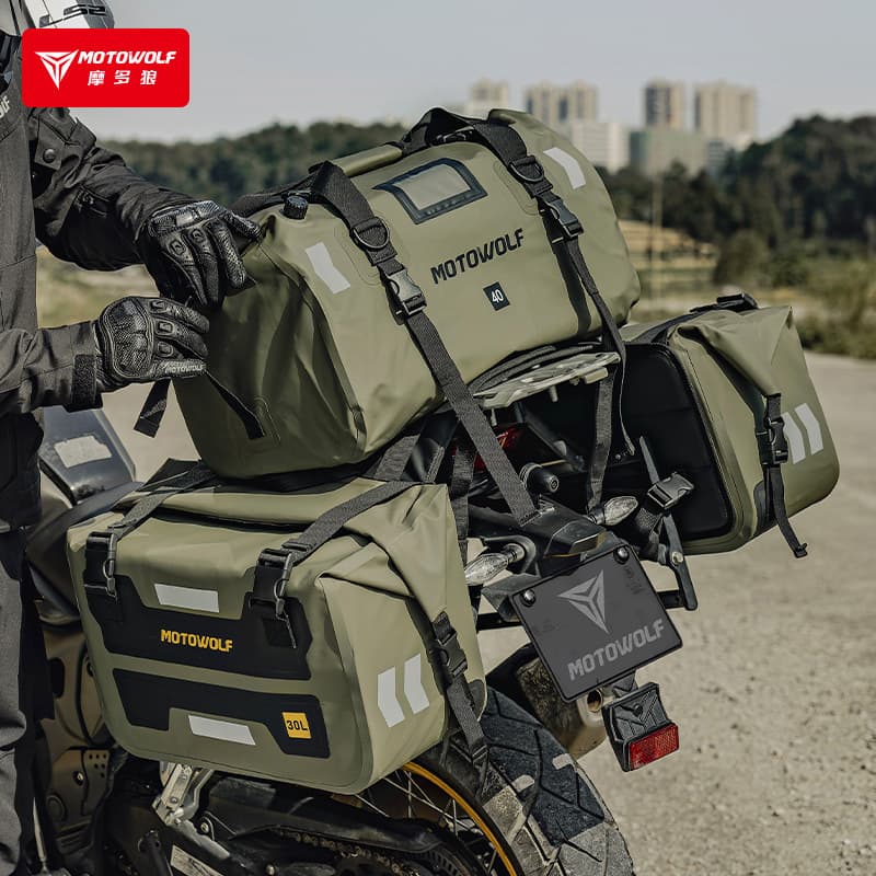 Motorcycle Outdoor Long-Distance Riding Large-Capacity Side Bag Side Storage Waterproof Saddle Bag Rear Seat Storage Bag Side Bag