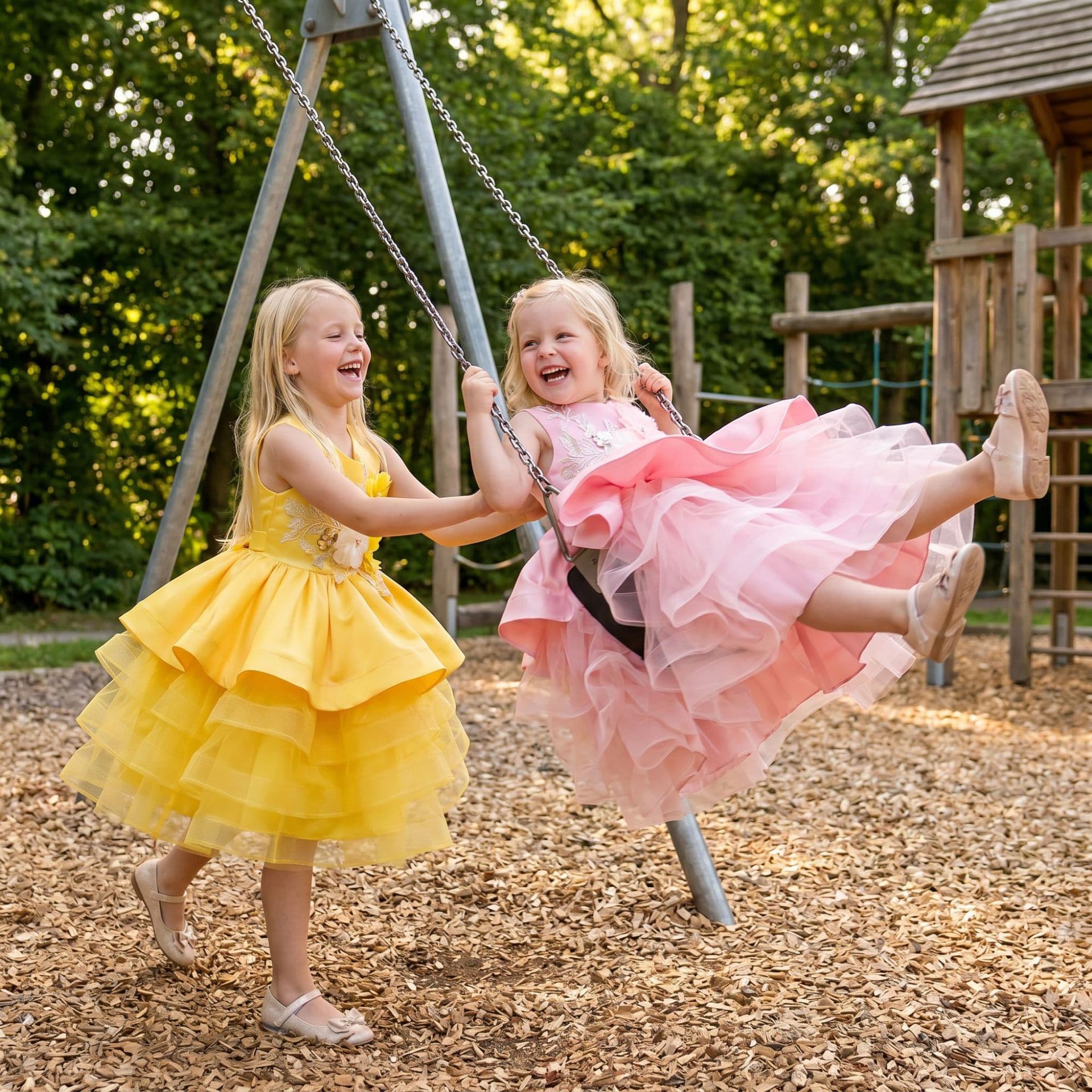 Children's Princess Dress Flower Girl Wedding Tulle Skirt Birthday Little Host Evening Gown Girl Catwalk Performance Costume