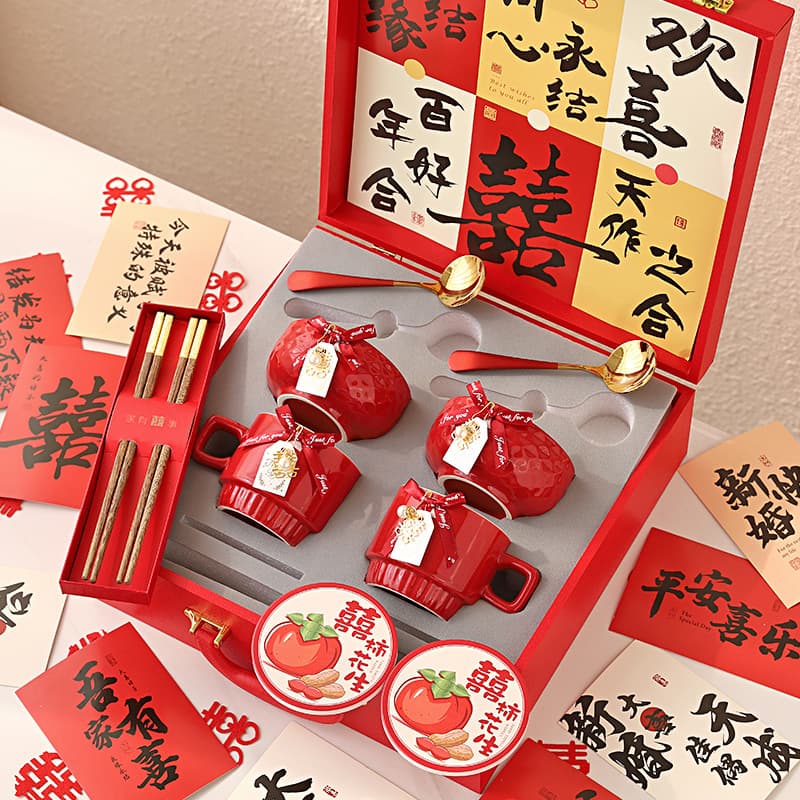 Wedding Gift for Bride Engagement for Best Friend Practical High-Level Wedding Bowl Tableware Set Wedding Gift Box for Newlyweds
