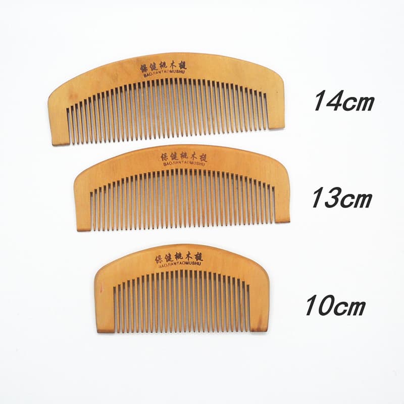 Anti-Hair Loss Comb, Moon Comb, Anti-Static Peach Wood Comb, Small Comb, Natural Health Peach Wood Comb, Long-Handled Comb, Wholesale