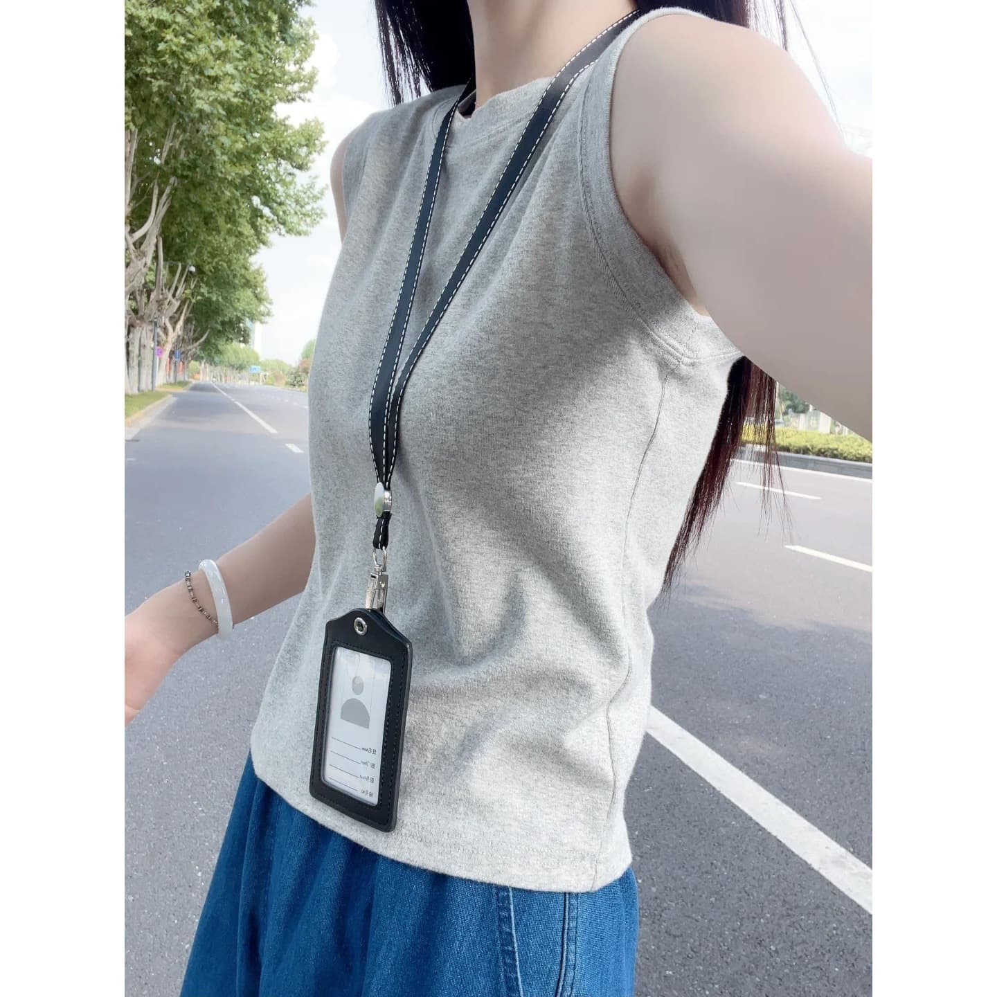 Vintage Pure Cotton Gray Camisole Tank Top for Women, Summer Spicy Style Versatile Casual Vest Inner Layer Base Shirt