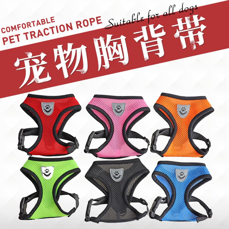 Pet Harness Vest Leash Set for Dogs and Cats, Outdoor Walking Vest, Pet Supplies Factory Wholesale