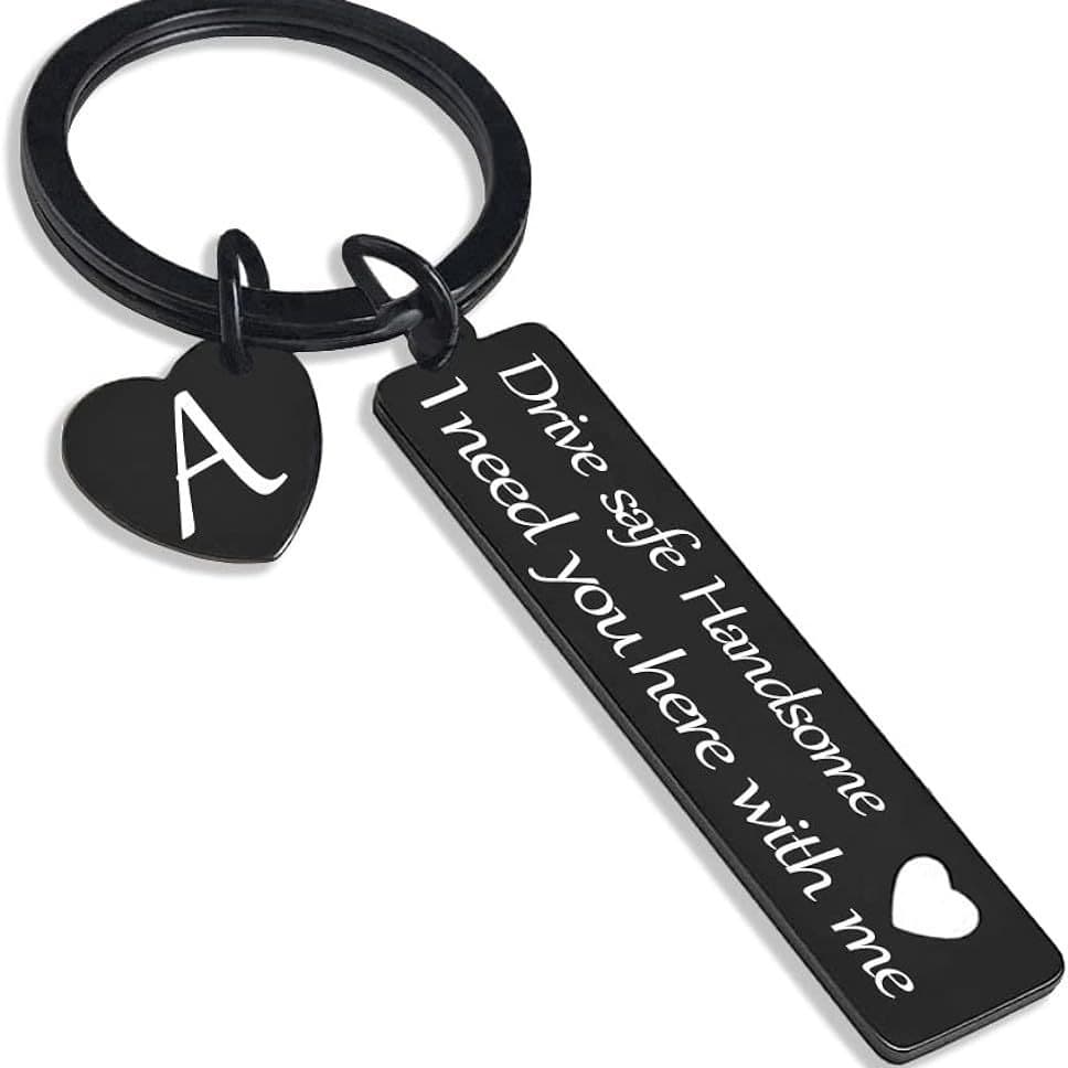 Cross-border driving gift Valentine's Day commemorative birthday keychain gift for husband dad boyfriend lettering