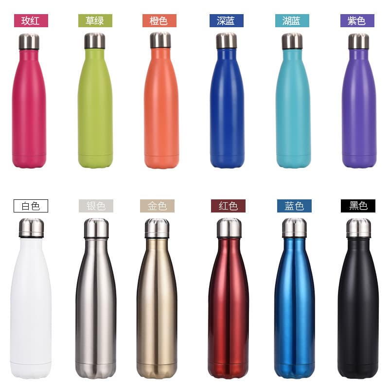 Double-layer 304 Stainless Steel Insulated Cup, Large Capacity Cola Bottle Sports Water Bottle, Car Creative Advertising Gift Cup