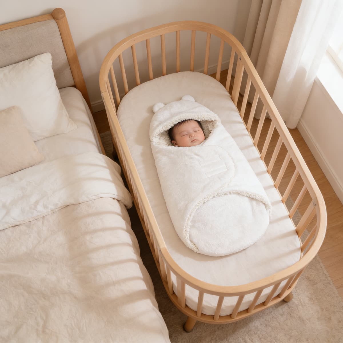 Autumn/Winter Double-Layer Lamb Fleece Coral Fleece Thickened Newborn Sleep Sack Baby Swaddle Anti-Kick Blanket Infant Wrapping Blanket