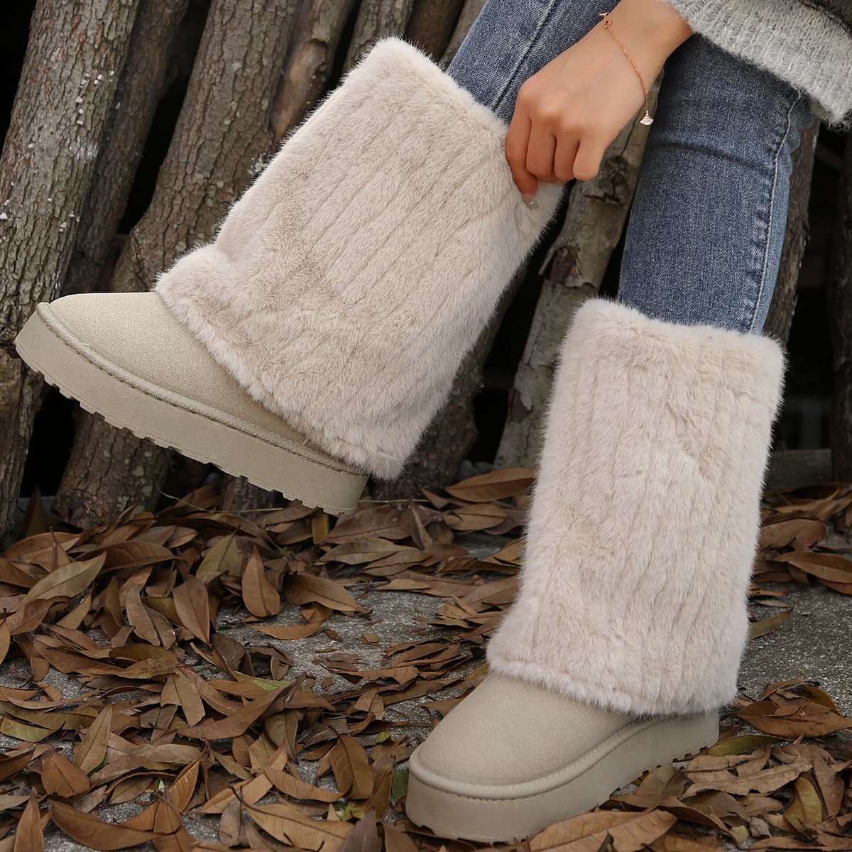 Northeast Cotton Boots Women's 2025 Winter New Thick Fleece-Lined Snow Boots Long Plush Warm Thick Sole High-Top Boots