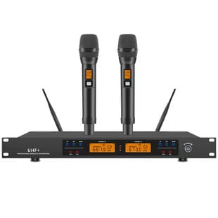 Microphone Infrared Frequency Matching Metal Wireless Microphone One-to-Two Professional Stage Performance KTV Singing Handheld Mic