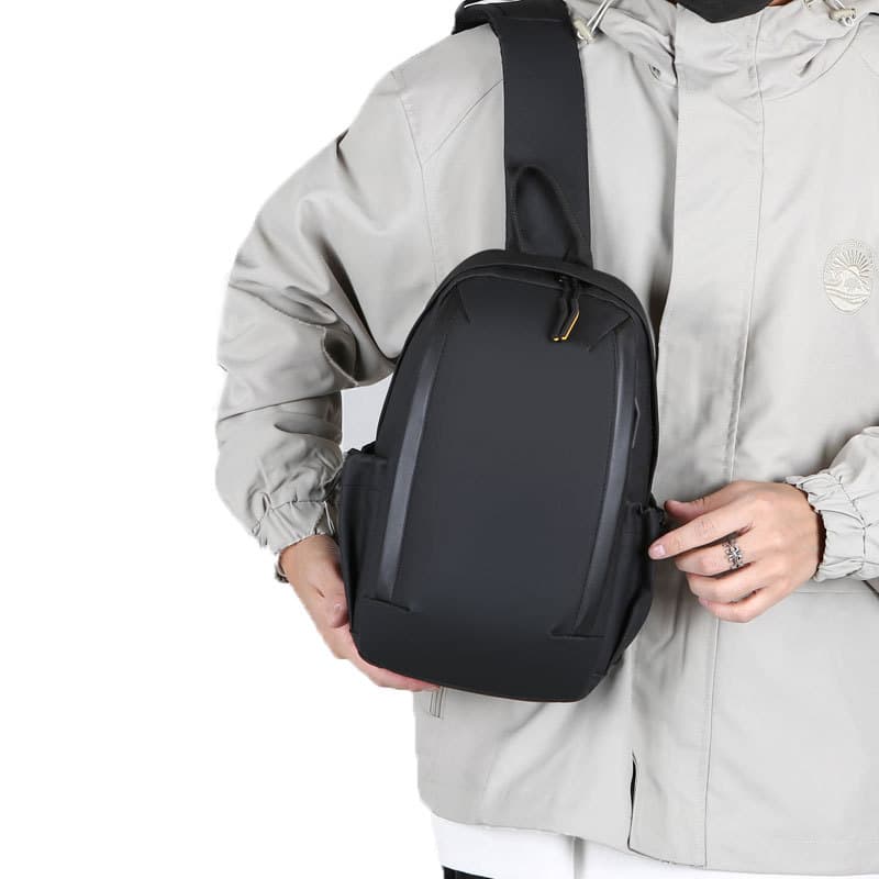 New cycling functional style men's chest bag, versatile casual multi-functional sports storage crossbody bag, trendy shoulder bag