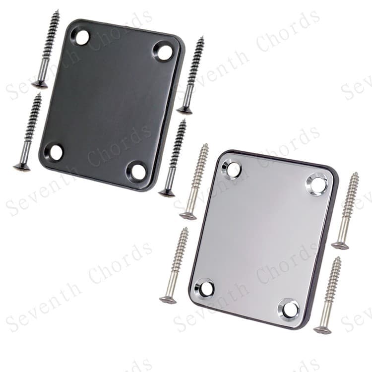 Bass electric bass guitar neck body connection plate reinforcement plate reinforcement plate Neck Plate steel plate silver black
